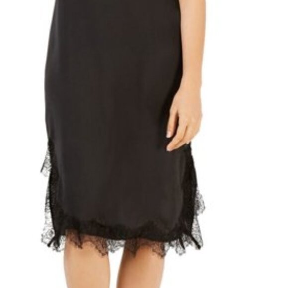 Project 28 Women's Lace-Trim Slip Dress in Black. M - Picture 4 of 6